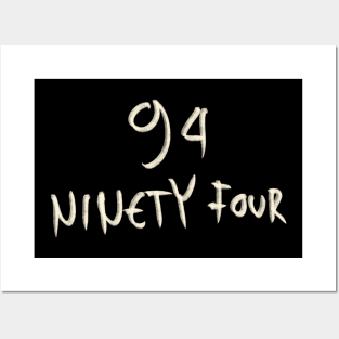 Hand Drawn Letter Number 94 Ninety Four Posters and Art